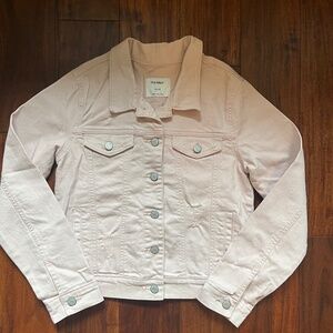 Blush Pink Old Navy Distressed Jean Jacket size cl